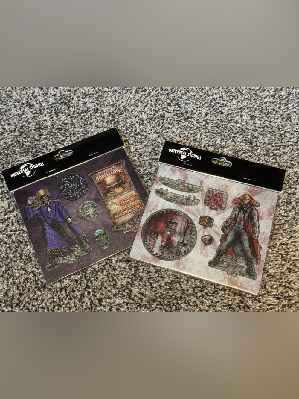 Halloween Horror Nights 2026 Oddfellow and Jack display pieces